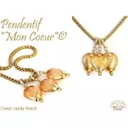 Cuenta de cristal corazón 16x15 mm - Rosa Caramelo x1