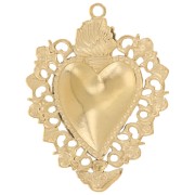 Ex-Voto Colgante Corazón 32x25 mm - Acero inoxidable 304L Dorado x1