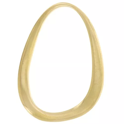 Colgantes de gota hueca asimétrica 34x24,5 mm - Acero inoxidable 304L Dorado x2