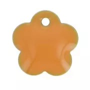 Lentejuela flor metal y resina epoxi 10 mm - Mostaza x10