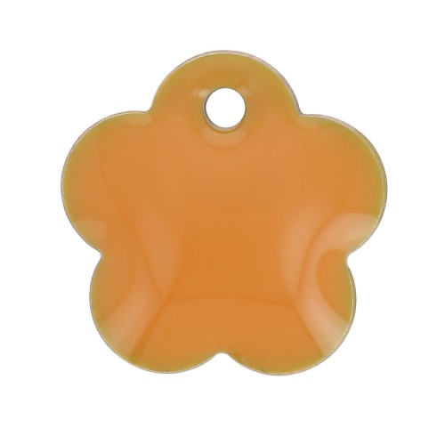 Lentejuela flor metal y resina epoxi 10 mm - Mostaza x10