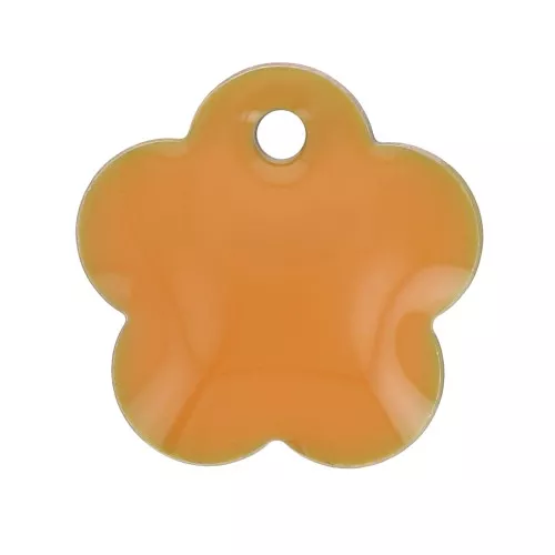 Lentejuela flor metal y resina epoxi 10 mm - Mostaza x10