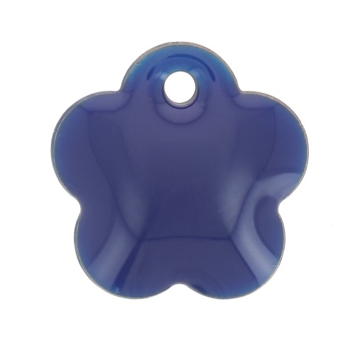 Lentejuela flor metal y resina epoxi 10 mm - Azul noche x10