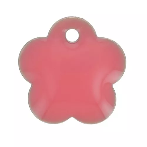 Lentejuela flor metal y resina epoxi 10 mm - Coral rosa x10