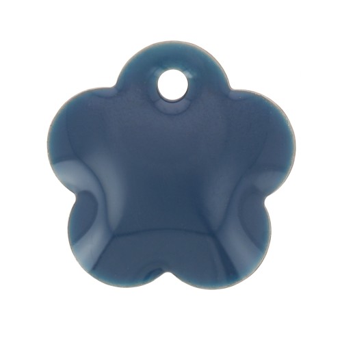 Lentejuela flor metal y resina epoxi 10 mm - Petróleo x10