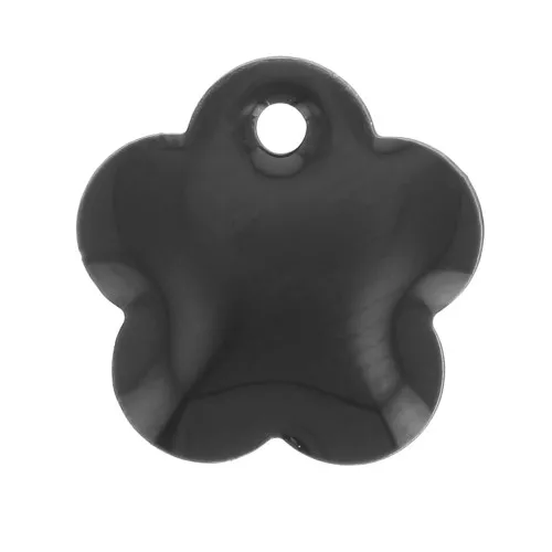 Lentejuela flor metal y resina epoxi 10 mm - Negra x10