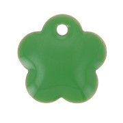 Lentejuela flor metal y resina epoxi 10 mm - Verde x10