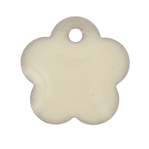 Lentejuela flor metal y resina epoxi 10 mm - Crema x10
