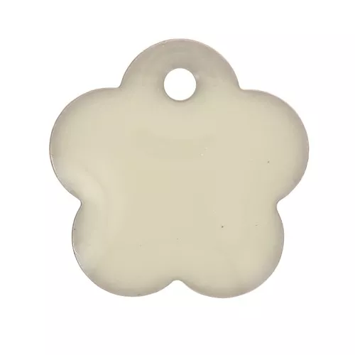 Lentejuela flor metal y resina epoxi 10 mm - Crema x10