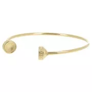 Pulsera brazalete de 185 mm - para cabujón de 8 mm - Acero inoxidable 304L Dorado x1