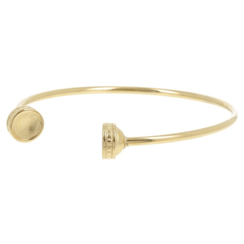 Pulsera brazalete de 185 mm - para cabujón de 8 mm - Acero inoxidable 304L Dorado x1