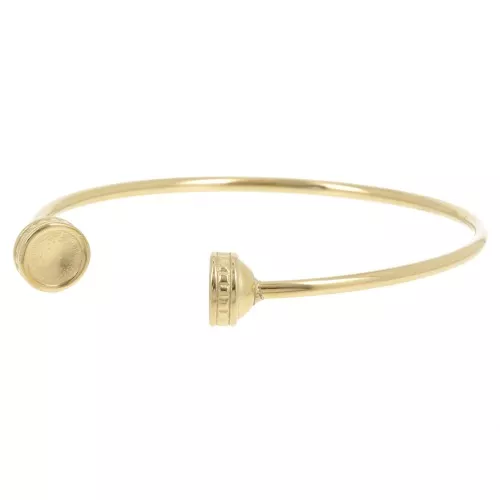 Pulsera brazalete de 185 mm - para cabujón de 8 mm - Acero inoxidable 304L Dorado x1