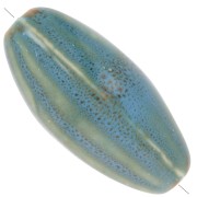 Cuenta con forma de oliva de cerámica rayada 40x20 mm - Azul - Beige - Marrón moteado x1|raw }}