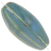 Cuenta con forma de oliva de cerámica rayada 40x20 mm - Azul - Beige - Marrón moteado x1