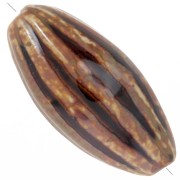 Cuenta con forma de oliva, color oliva, 40 x 20 mm - Godron - Marrón - Beige x1