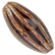 Cuenta con forma de oliva, color oliva, 40 x 20 mm - Godron - Marrón - Beige x1