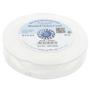 Hilo de jade - Hilo de nylon trenzado europeo Griffin 2 mm - Blanco x20m