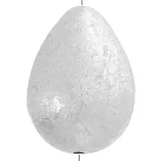 Cuenta de plástico efecto estriado 24x18 mm CCB - Plateado x1