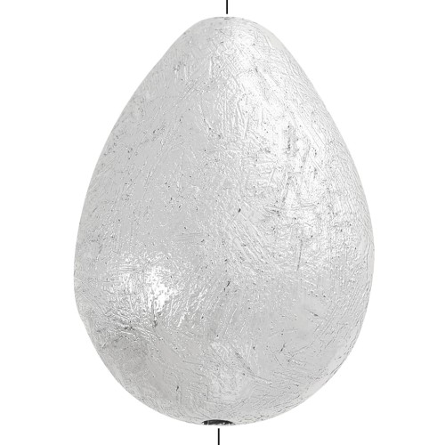 Cuenta de plástico efecto estriado 24x18 mm CCB - Plateado x1