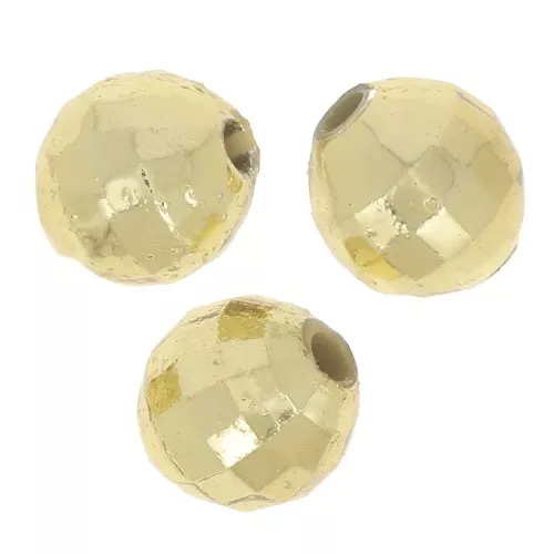 Cuentas facetadas redondas - Bolas facetadas acrílicas 6 mm - Dorado x20