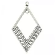 Separador losange 62x36 mm Chapado Plateado envejecido x1