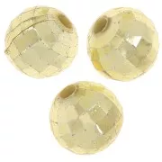 Cuentas facetadas redondas - bolas facetadas acrílicas 9 mm - Dorado x10