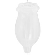 Cuenta flor acrílico 19x10 mm - Blanco transparente x1|raw }}