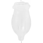 Cuenta flor acrílico 19x10 mm - Blanco transparente x1