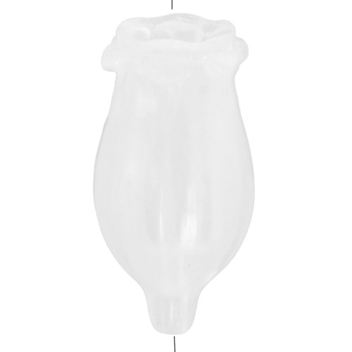 Cuenta flor acrílico 19x10 mm - Blanco transparente x1