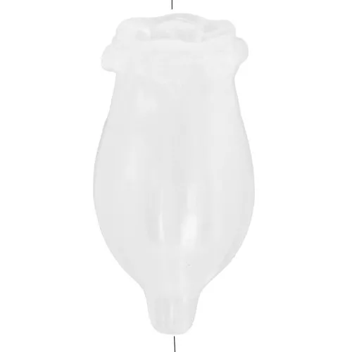 Cuenta flor acrílico 19x10 mm - Blanco transparente x1