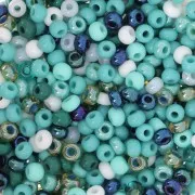 Cuentas de Rocalla Preciosa 8/0 3 mm - Mezcla de turquesa x 20 g