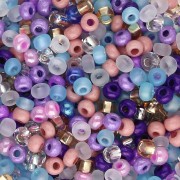 Preciosa: Cuentas de Rocalla 8/0, 3 mm - Mezcla de azul, morado y rosa, 20 g