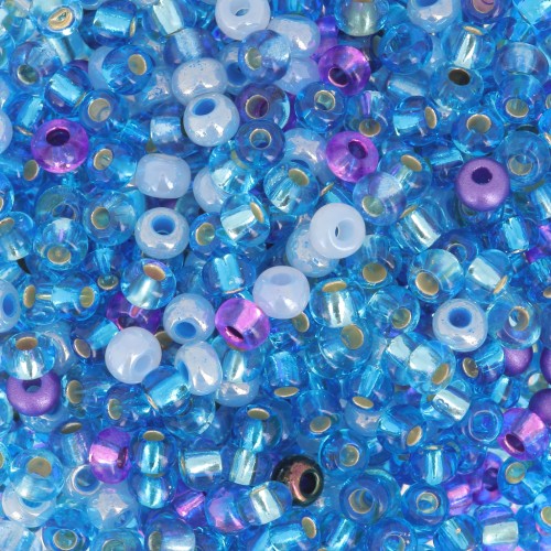 Preciosa Cuentas de rocalla 8/0 3 mm - Mix Azul - Violeta x20g