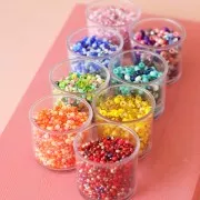 Preciosa: Cuentas de Rocalla 8/0, 3 mm - Mezcla de azul, morado y rosa, 20 g