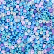 Cuentas de Rocalla Preciosa 11/0 de 2 mm - Mezcla multicolor azul y lila - 20 g