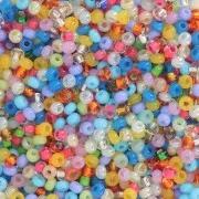 Cuentas de Rocalla Preciosa 11/0 de 2 mm - Mezcla multiazul - Multicolor x 20 g