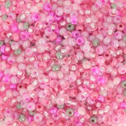 Cuentas de Rocalla Preciosa 11/0 de 2 mm - Mezcla rosa y gris x 20 g