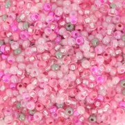 Cuentas de Rocalla Preciosa 11/0 de 2 mm - Mezcla rosa y gris x 20 g