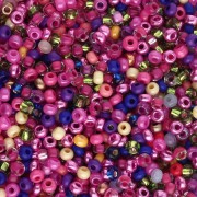 Cuentas de Rocalla Preciosa 11/0 de 2 mm - Mezcla de fucsia y violeta, 20 g