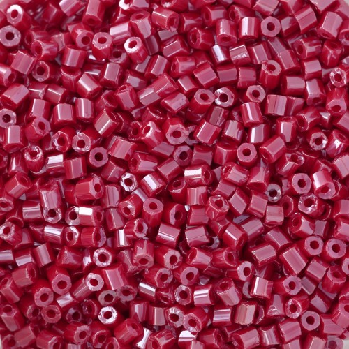 Cuentas de Rocalla Preciosa Two Cuts 11/0 2 mm - Rojo coral opaco Sfinx x20 g