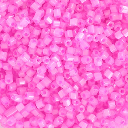 Preciosa Two Cuts Cuentas de rocalla 11/0 2 mm - Alabaster White Lined Pink Sfinx x20g