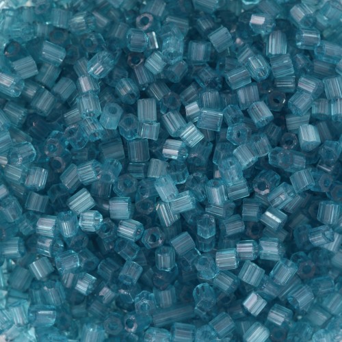 Preciosa Two Cuts Cuentas de rocalla 11/0 2 mm - Solgel Azul Verde 3 Teñido Satén x20g