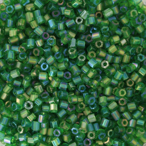 Cuentas de Rocalla Preciosa Two Cuts 11/0 2 mm - Verde transparente arcoíris x 20 g