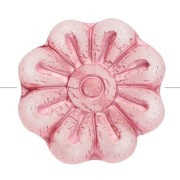 Cuentas flor 18 mm cristal - Rosa x4