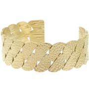 Pulsera ancha ajustable diseño martillado 20x155 mm - Acero inoxidable 304L Dorado x1|raw }}
