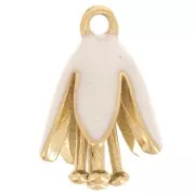 Blanco - Dije flor de resina epoxi 12x8 mm - Acero inoxidable 304L Dorado - Blanco x1 Dije flor de resina epoxi 12x8 mm - Acero inoxidable 304L Dorado - Blanco x1