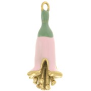 Colgante flor 23x11 mm resina epoxi - Acero inoxidable 304L Dorado - Rosa claro|raw }}