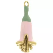 Verde hoja - Colgante flor 23x11 mm resina epoxi - Acero inoxidable 304L Dorado - Rosa claro Colgante flor 23x11 mm resina epoxi - Acero inoxidable 304L Dorado - Rosa claro