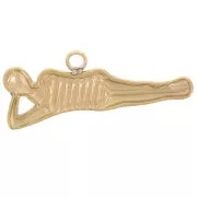 Dije nadadora 7x20 mm resina epoxi Acero inoxidable 304L Dorado - Azul - Blanco x1