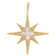 Dije de estrella de óxido de circonio de 14,5x11 mm - Dorado fino - Cristal x1|raw }}
